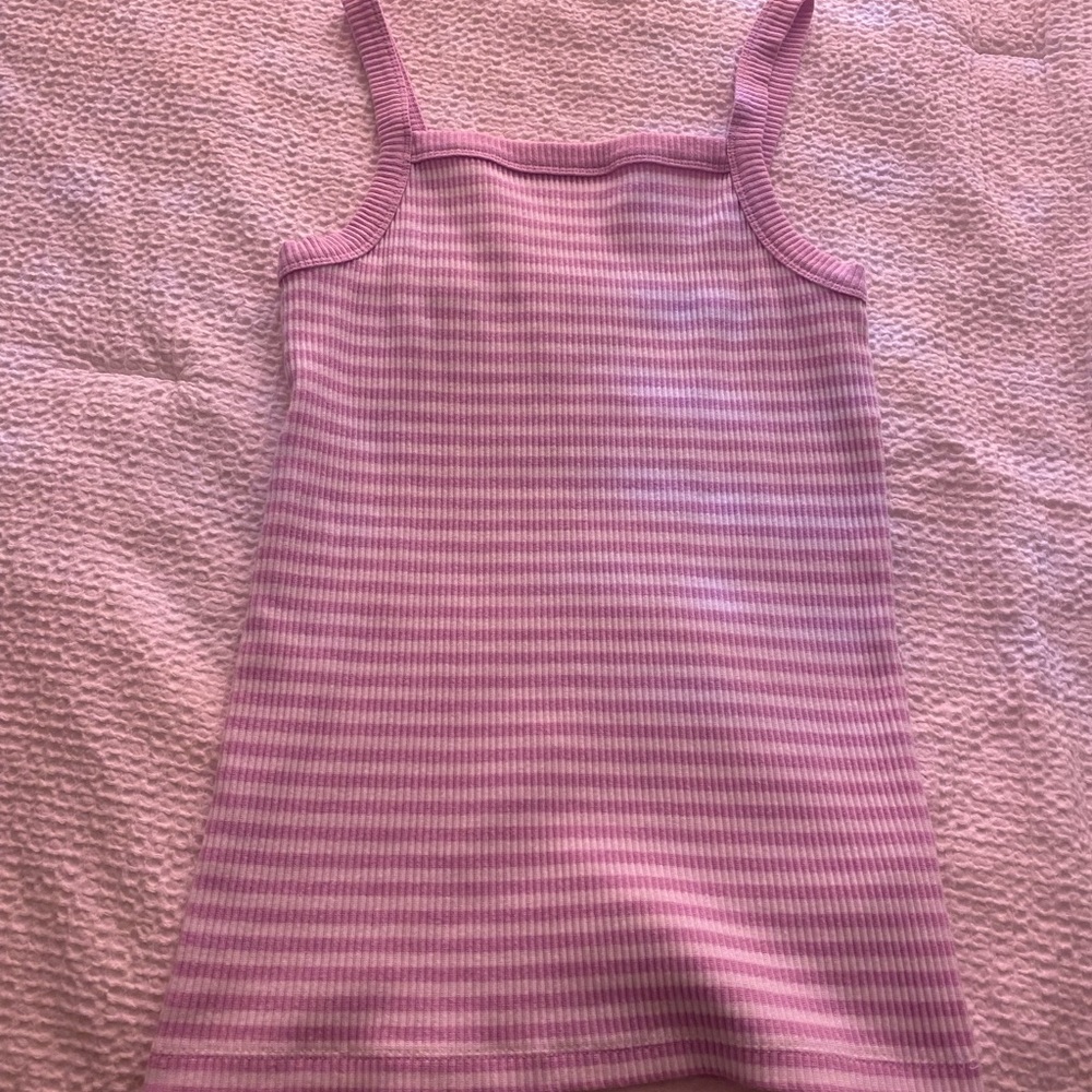 Old navy long pink and white striped tank top